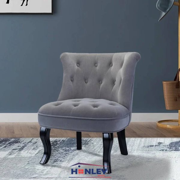 Grey Traditional Barrel Accent Chair