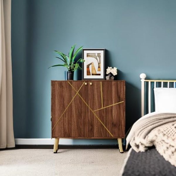 Storage Cabinet, Free Standing Buffet Cabinet, Morden Sideboard and Buffet Storage, Wood Accent Cabinet for Living Room, Hallway, Entryway