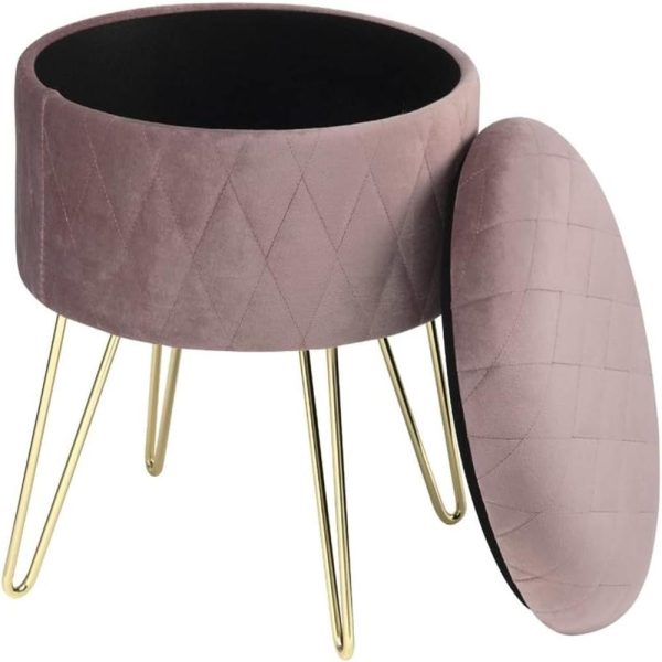 Ottoman Stool with Lid Storage Box Footstool