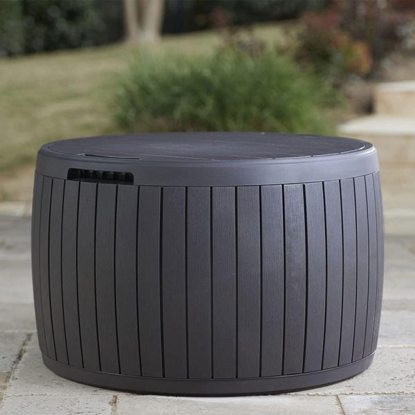 Outdoor Storage Deck Box, 37 Gallon Waterproof Patio Table Bin
