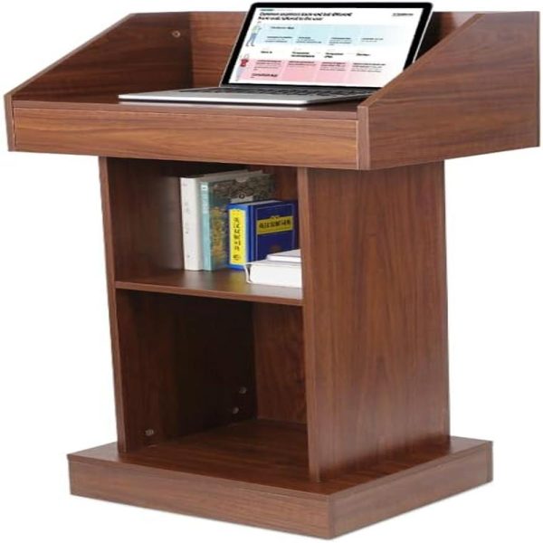Wood Podium, Floor Standing Podium Speaking Lectern Stand, Pulpit for Churches Classroom Office
